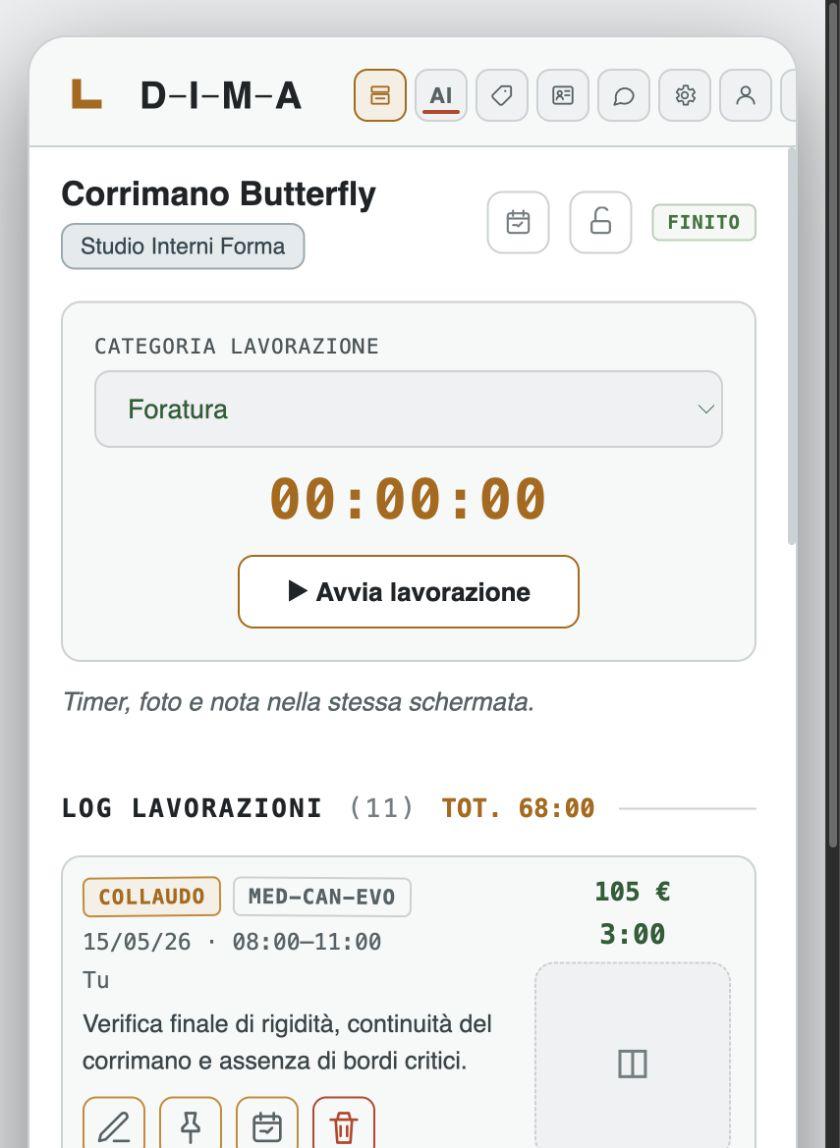LOG della scheda lavoro
