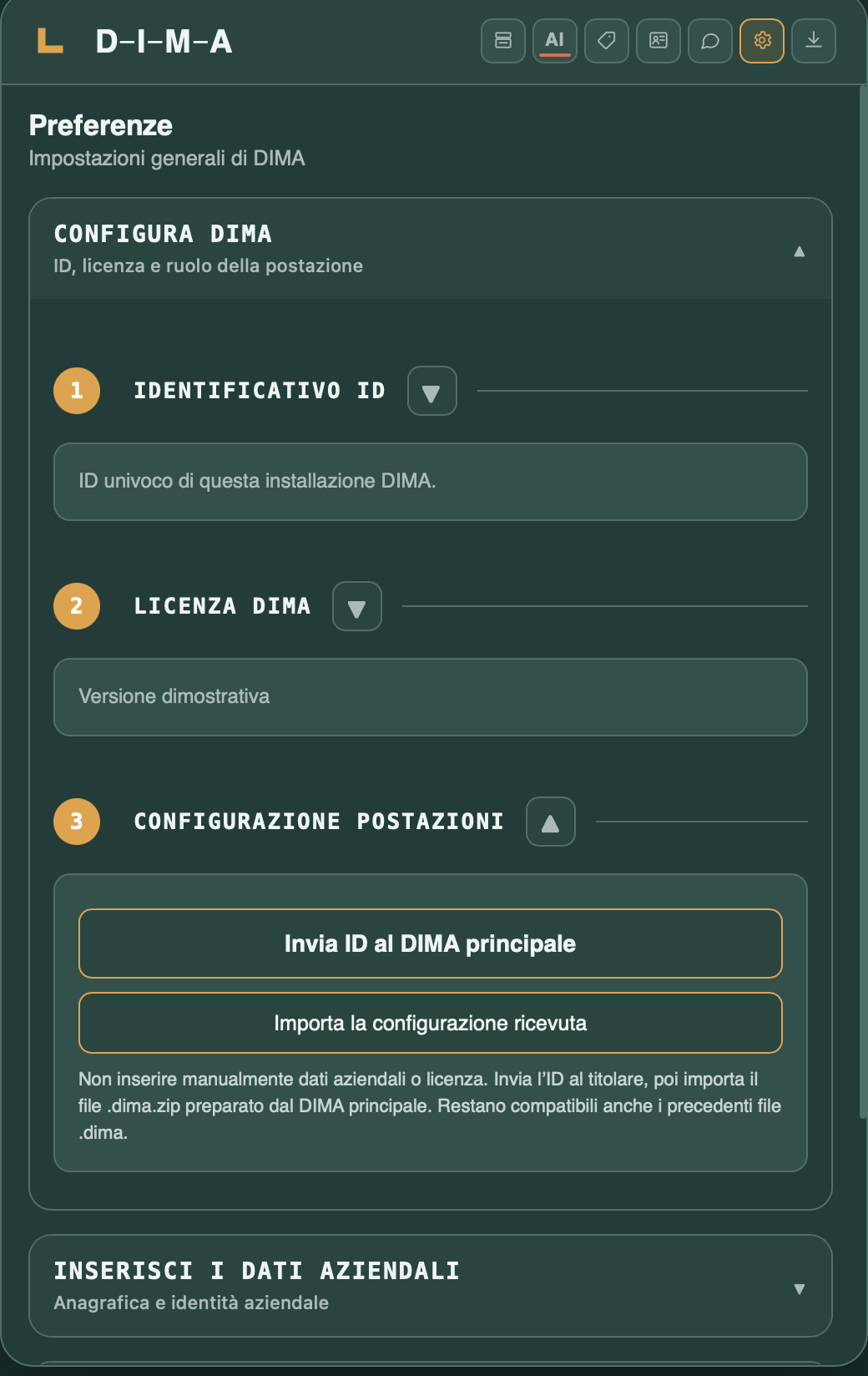 Configurazione di una postazione satellite