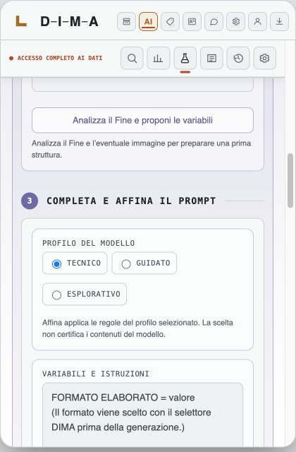 Campi successivi del Laboratorio prompt